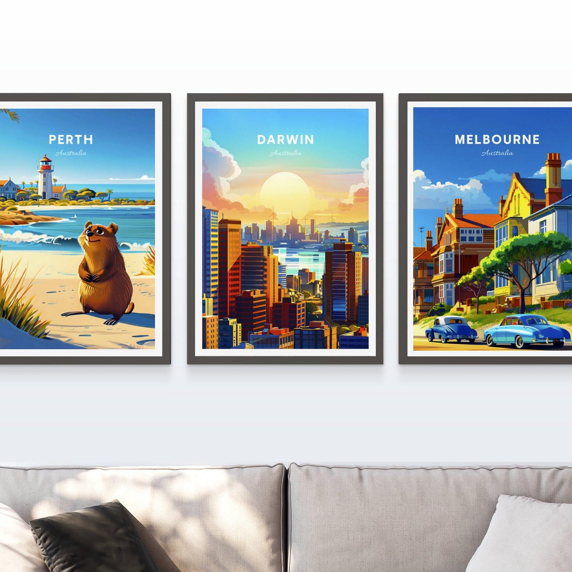 Darwin Australia City Skyline Sunset Tropical Waterfront View Poster - Image 3