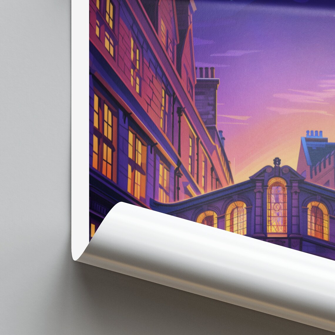 Oxford England Bridge Of Sighs Night Starry Sky Street Travel Poster - Image 2