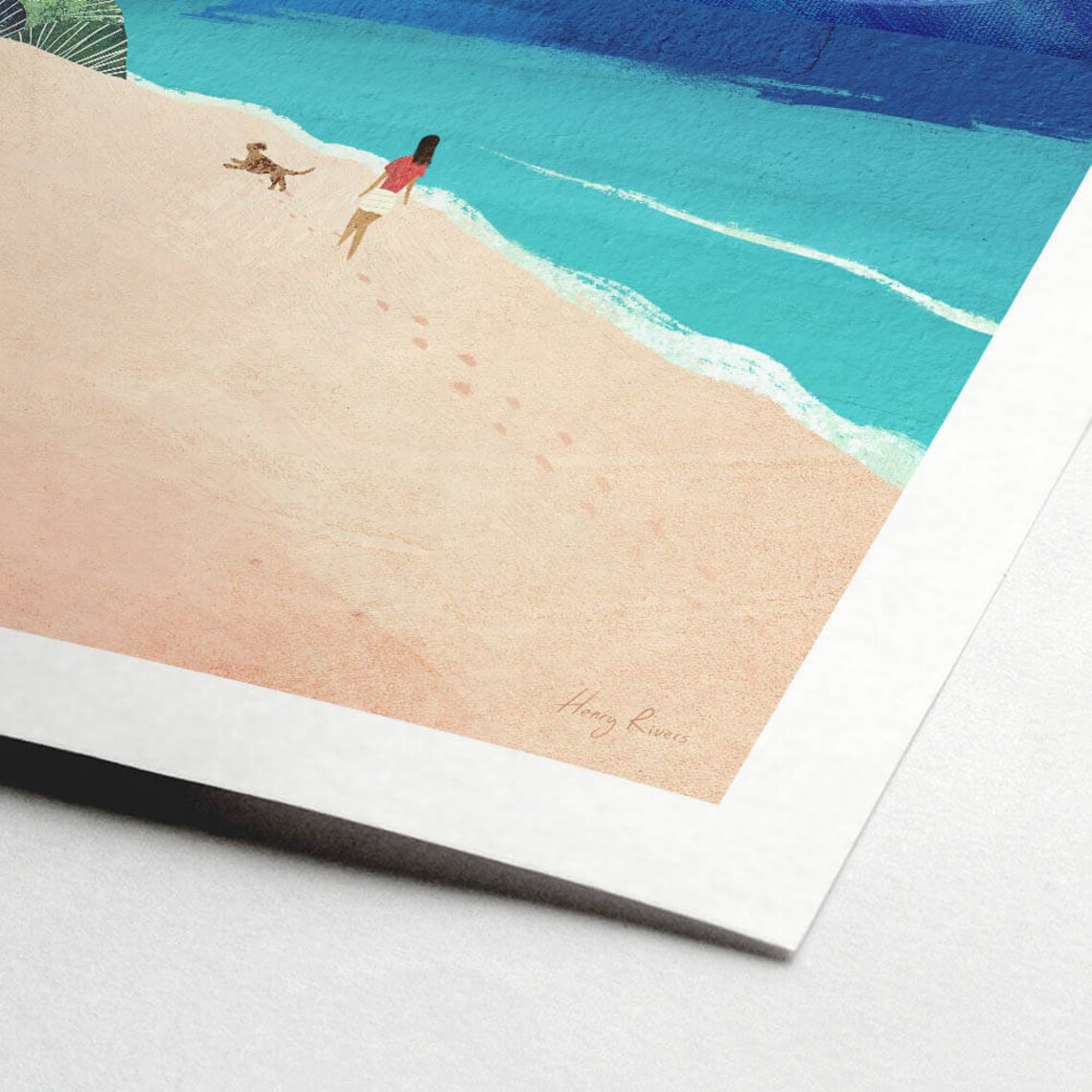 Beach Dog Walk Art Print by Henry Rivers - Image 2