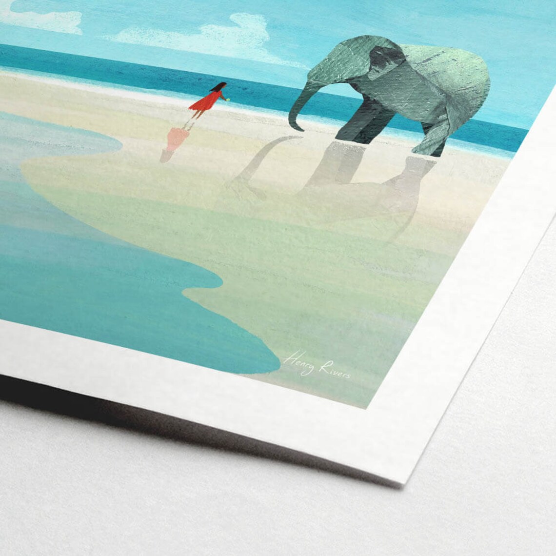 Elephant Beach by Henry Rivers, Beach Scene Art Print - Image 2