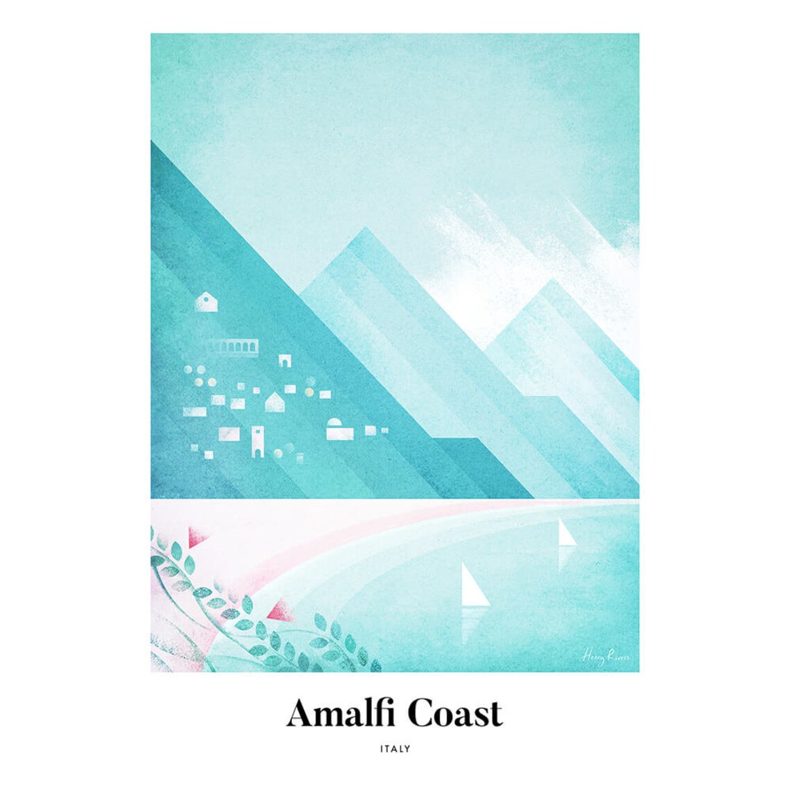 Amalfi Coast by Henry Rivers, Travel Poster - Image 3