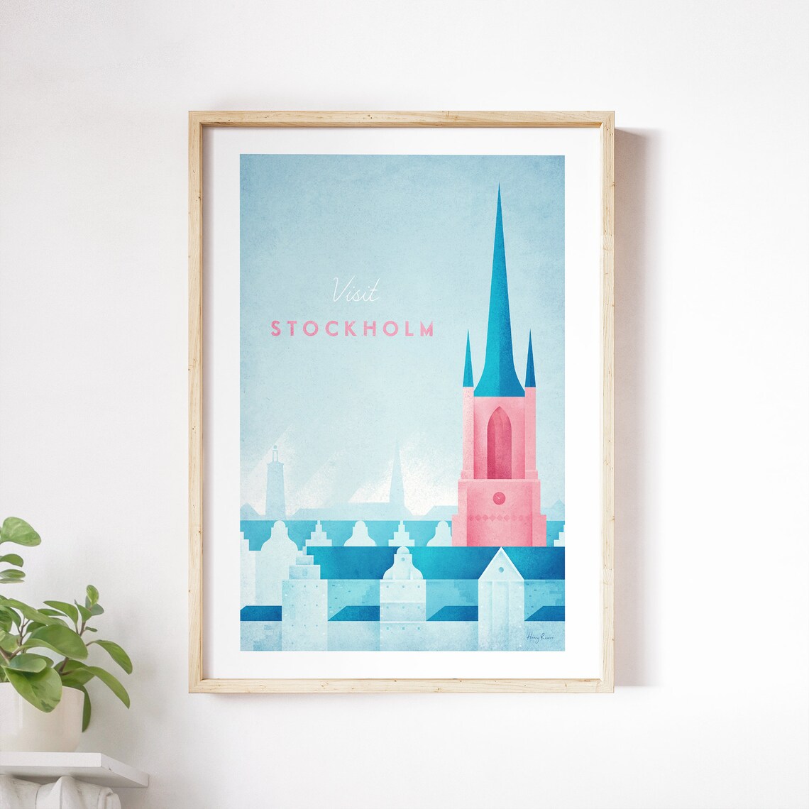 Stockholm Vintage Travel Poster, Minimalist Art Print