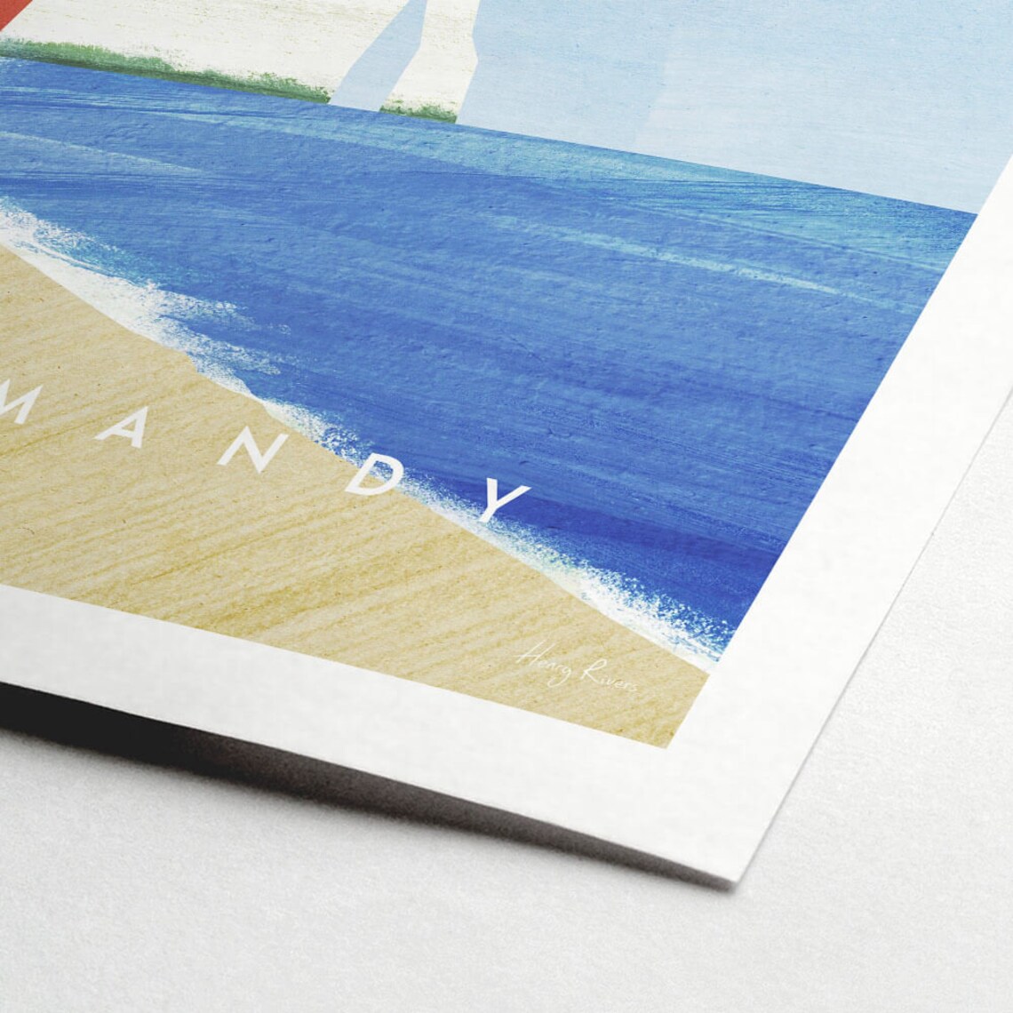Normandy Vintage Travel Poster, Minimalist Art Print - Image 2