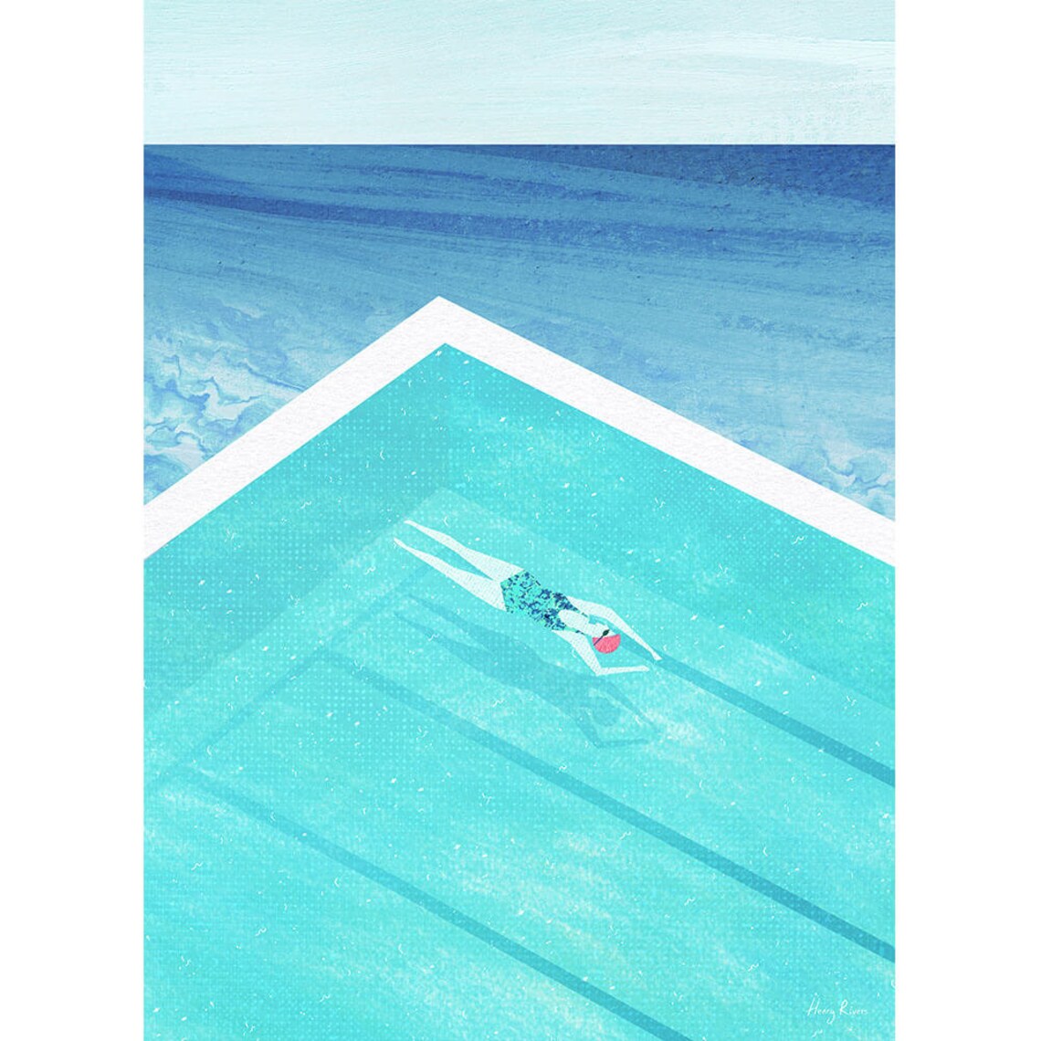 Bondi Icebergs Pool Art Print, Henry Rivers - Image 3