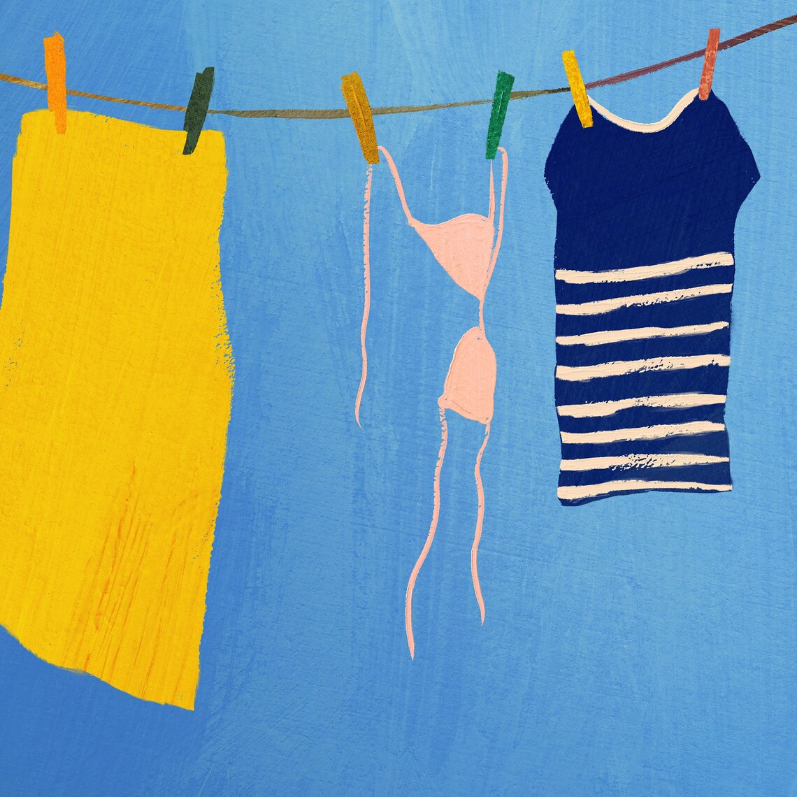 Laundry On Clothes Line Art Print, Henry Rivers - Image 2