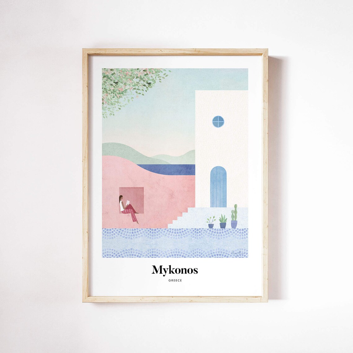 Mykonos By Henry Rivers, Travel Poster Art Print