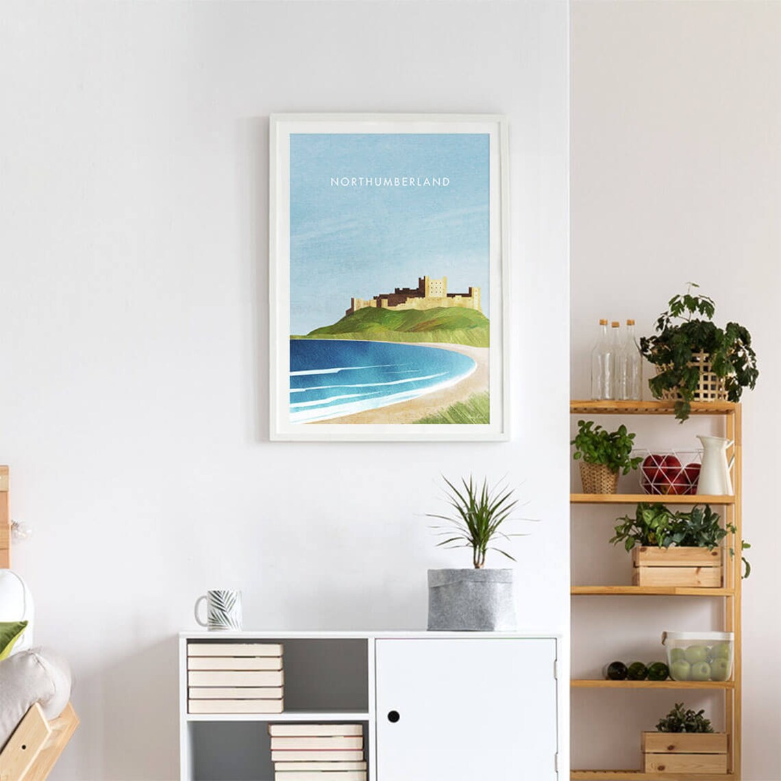 Bamburgh Castle Northumberland Travel Poster, Henry Rivers - Image 4