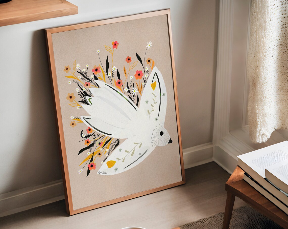 Seagull Floral Poster, Nordic Scandinavian Art Print - Image 2