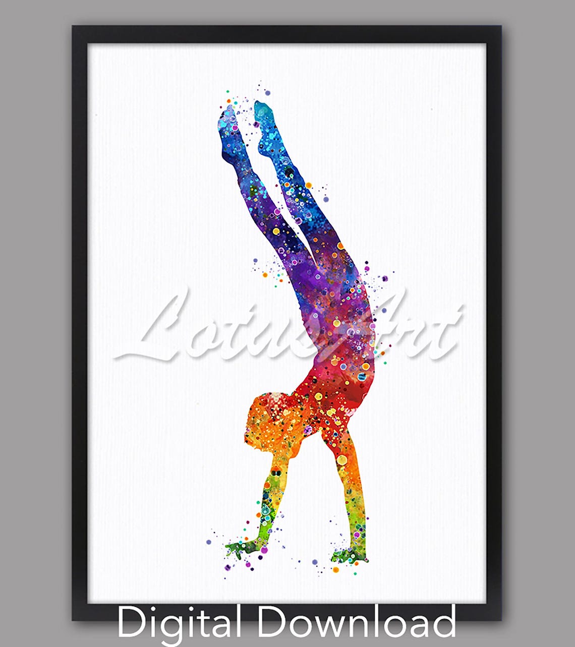 Gymnastics Boy Art Poster Sports Watercolor Print Kids Nursery Gifts Colorful Painting Boys Room Decor Acrobatic Art