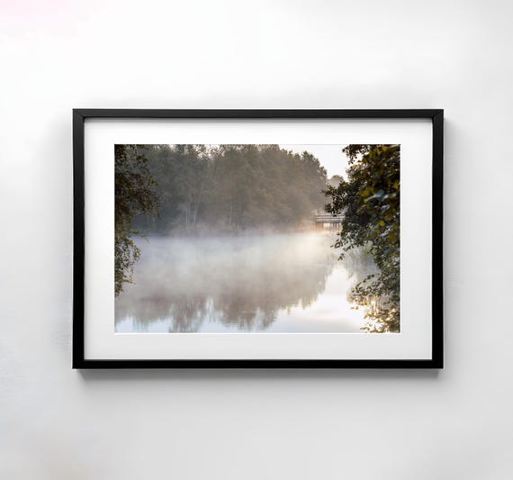 Lake Fog Landscape Photography Nature Wall Art Poster Fine Art Print Nature Photography Decor Art Wall Design Forest