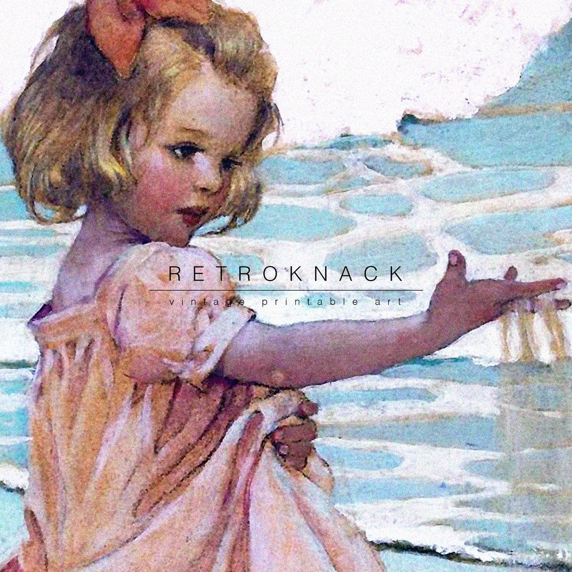 Jessie Willcox Smith Girl Playing With Sand Vintage Beach Art Poster - Image 2