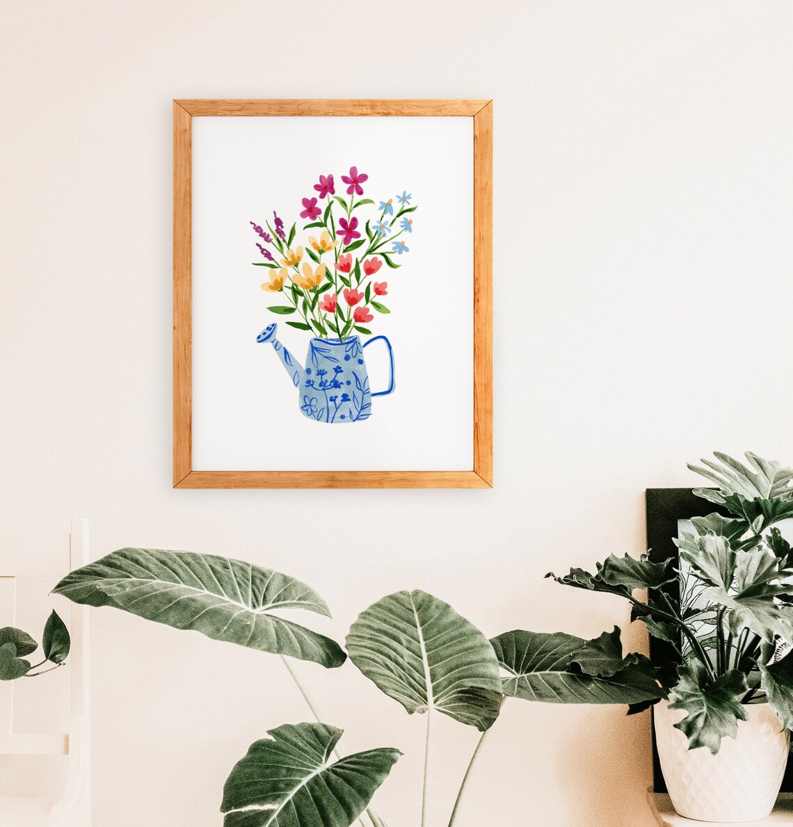 Spring Flowers Art Print, Watercolor Floral Arrangement - Image 2