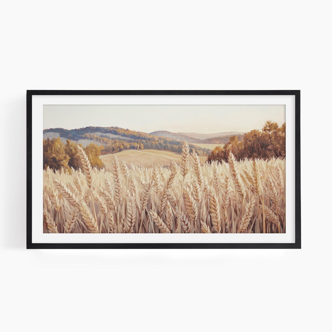 Golden Wheat Field Autumn Hills Vintage Country Travel Poster - Image 2