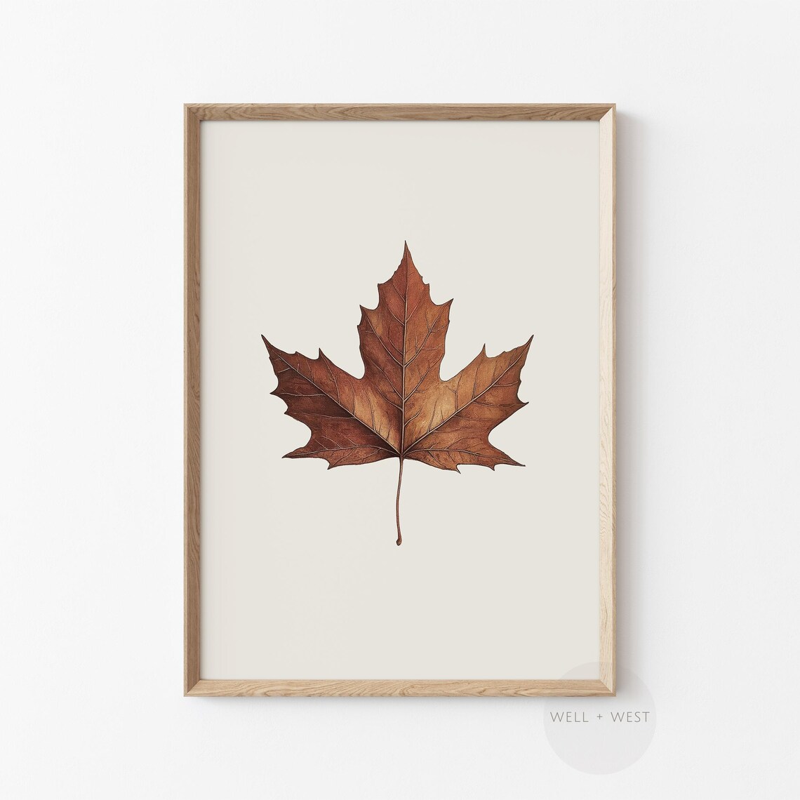 Autumn Leaf Vintage Style Maple Leaf Art Print - Image 3