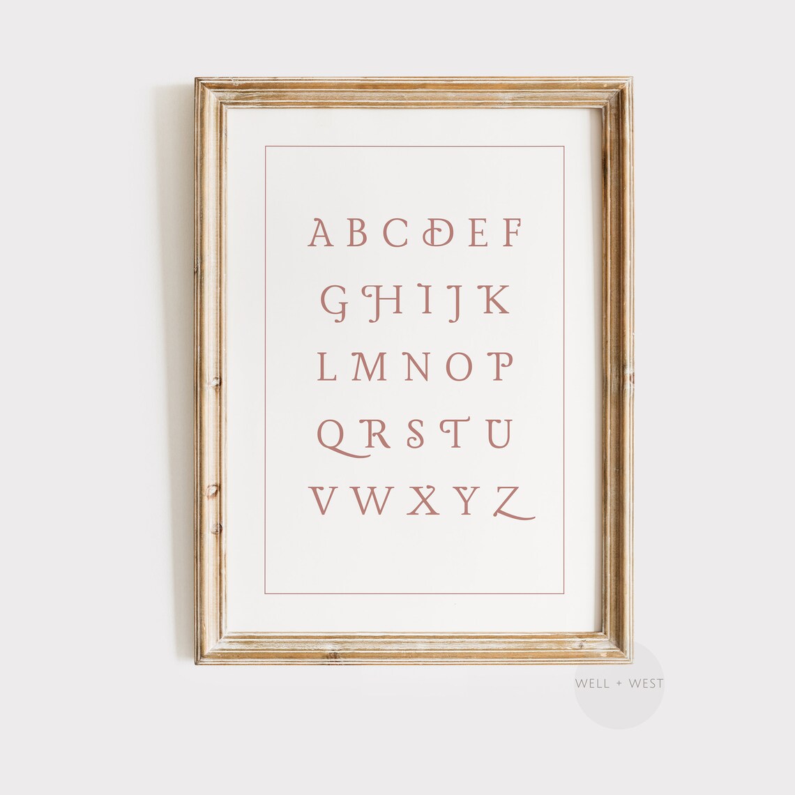 Vintage Alphabet Wall Art, Girls Nursery Decor