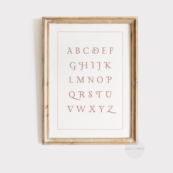Vintage Alphabet Wall Art, Girls Nursery Decor