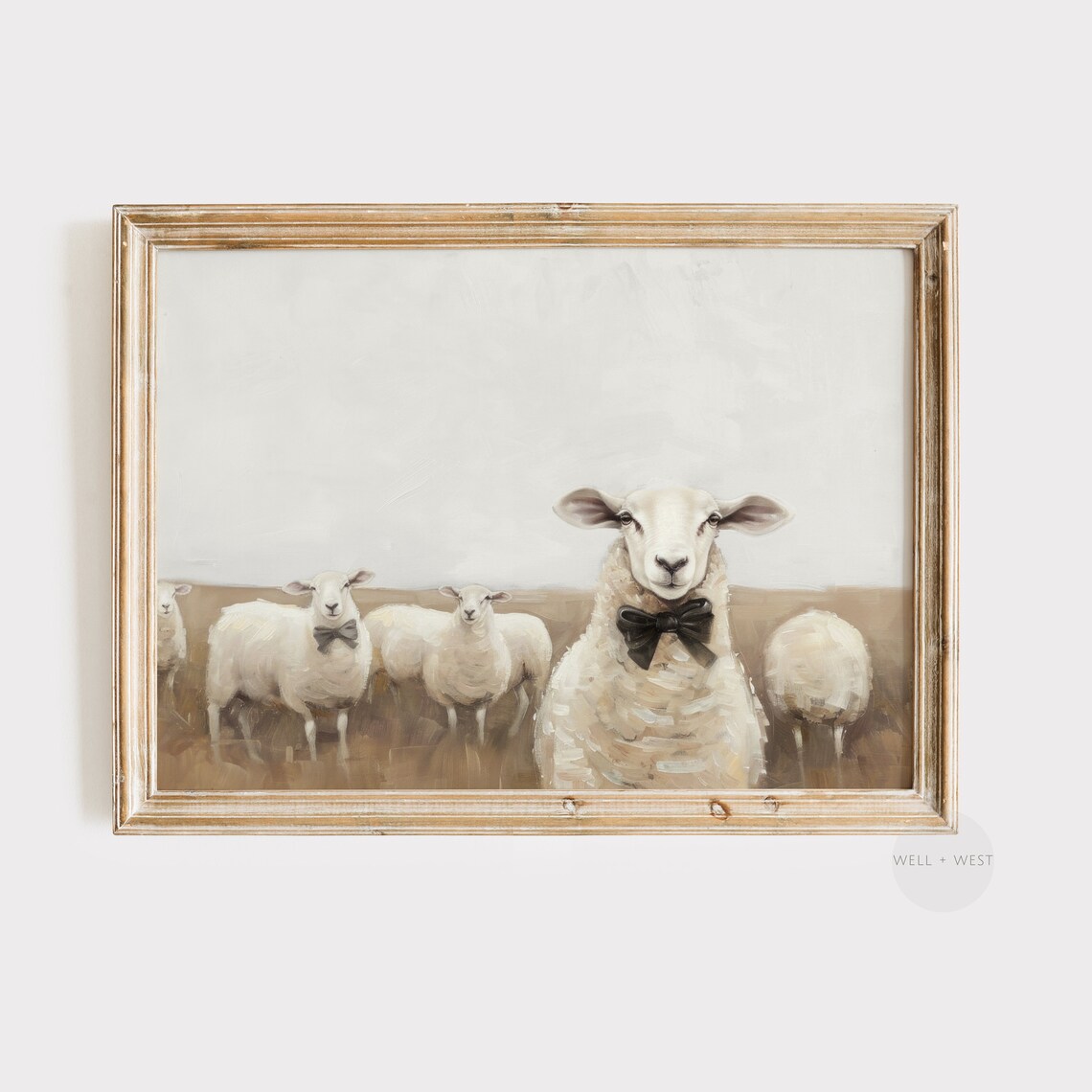 Vintage Sheep Art Print, Farmhouse Nursery Decor