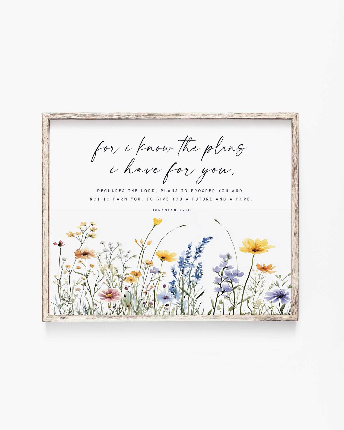 For I Know the Plans Jeremiah 29:11 Wildflower Meadow Poster