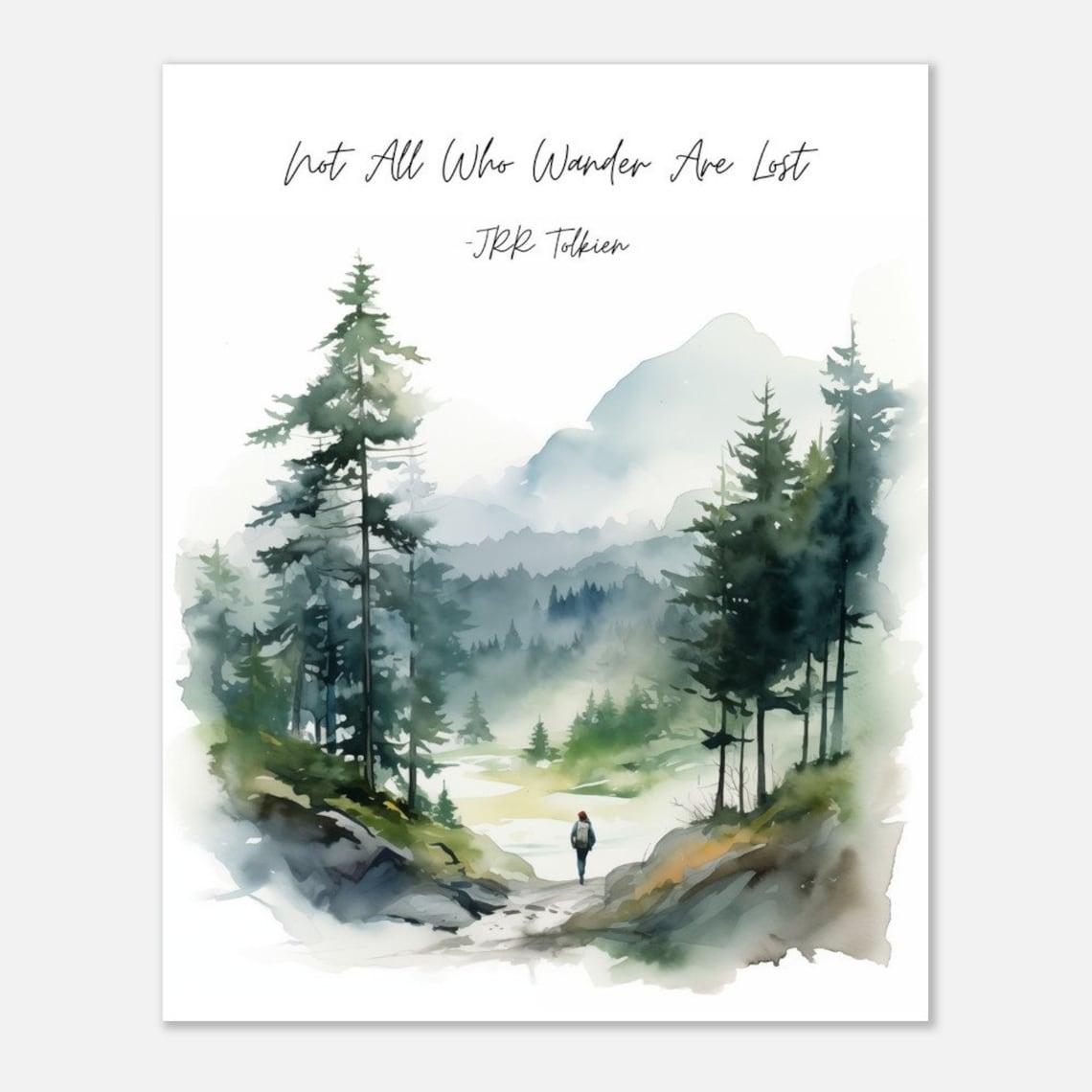 Not All Who Wander Are Lost, Tolkien Watercolor Art Print - Image 3