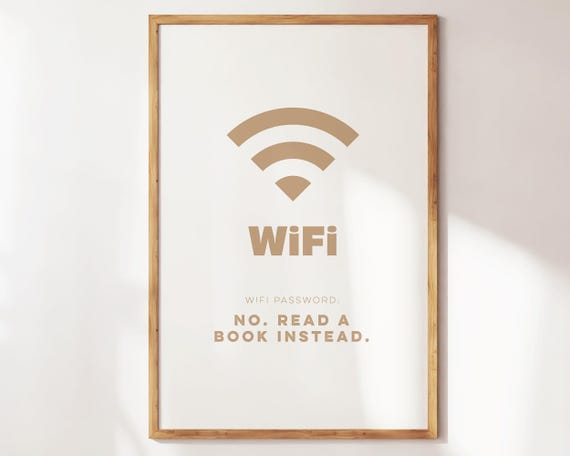 Funny Book Art Wifi Password Print Cozy Nook Apartment Decor For Lovers Lover Gifts