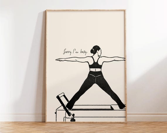 Sorry Im Busy Pilates Poster Funny Wall Art Studio Decor Gift For Lover Hot Girly Print Fitness
