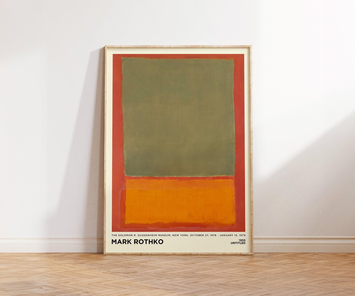 Mark Rothko 1955 Untitled Green Orange Guggenheim Art Poster