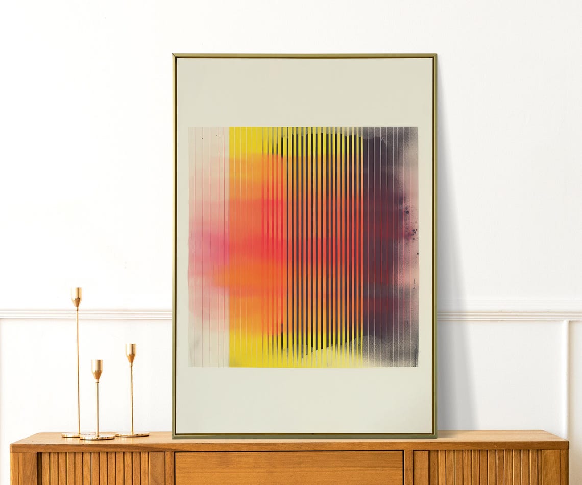 Orange Yellow Gradient Abstract Color Field Modern Wall Poster