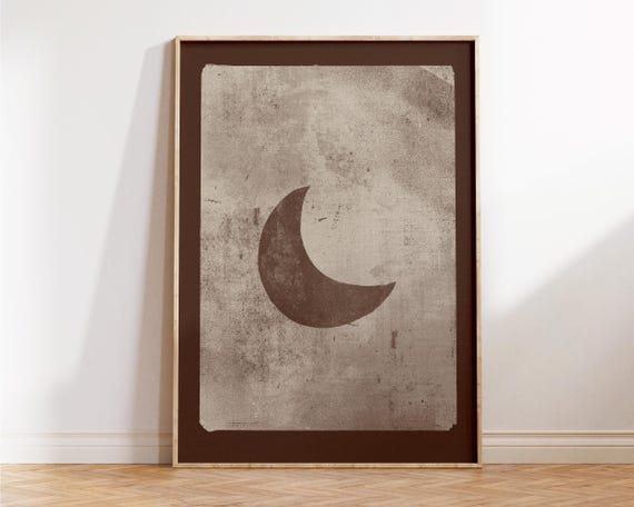 La Lune Moon Print Tarotinspired Wall Art Boho Vintage Decor Farmhouse For Home Or Apartment