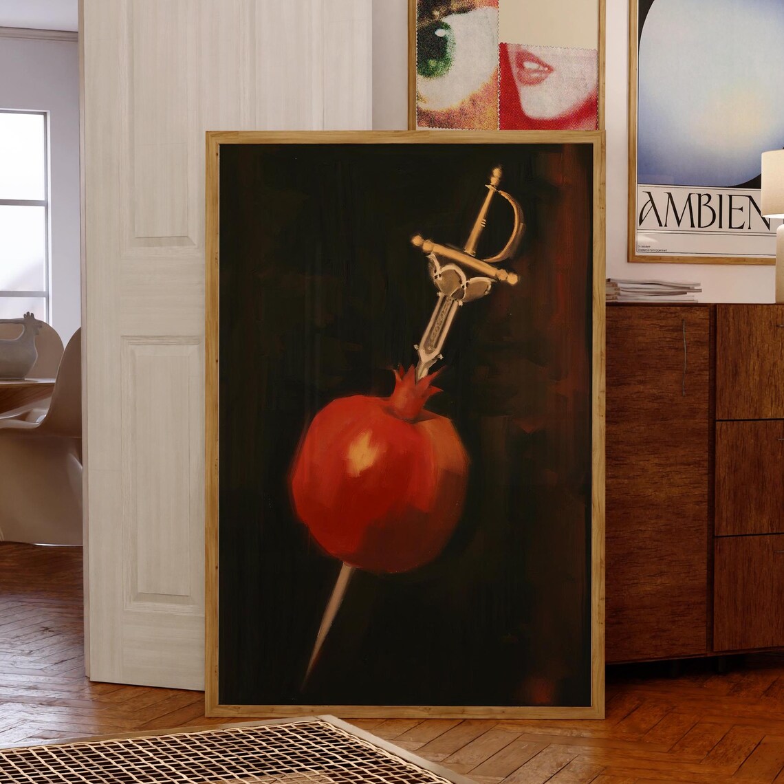 Sword Pierced Pomegranate Gothic Art Print