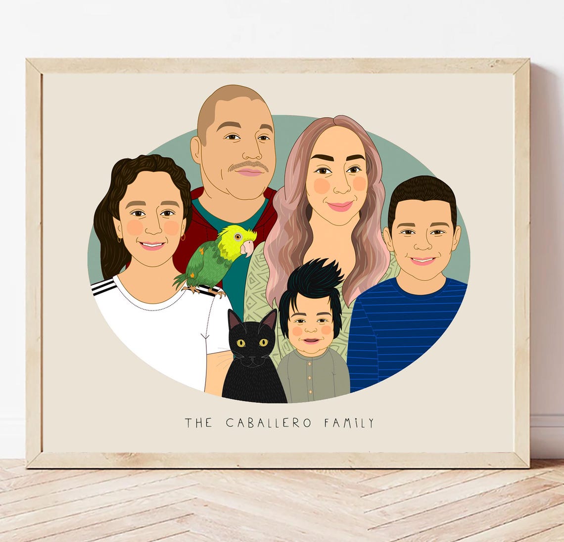 Family Portrait With Animals Personalized Family Portrait With Pets Furry Family Portrait Portrait The Whole Family Include Any Pet - Image 5