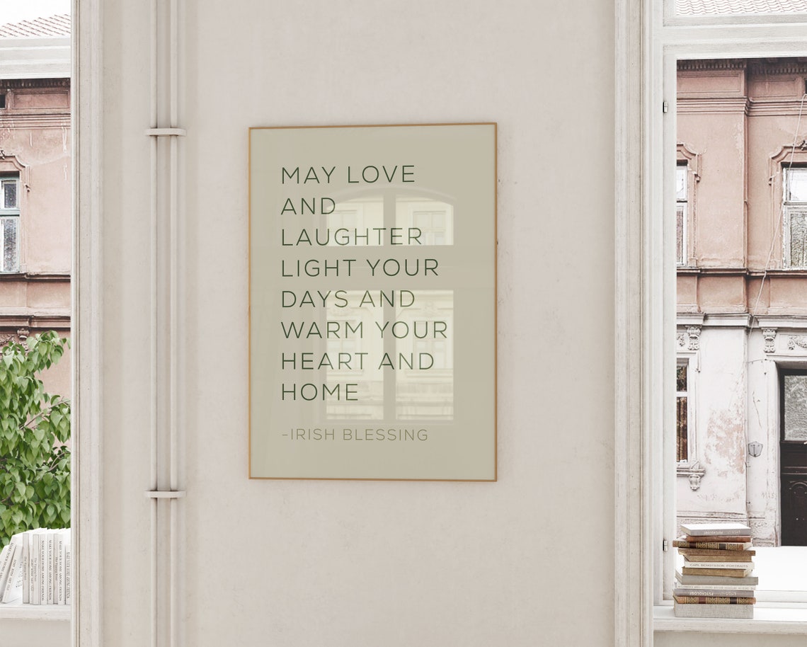Irish Blessing May Love And Laughter Typography Quote Poster - Image 2