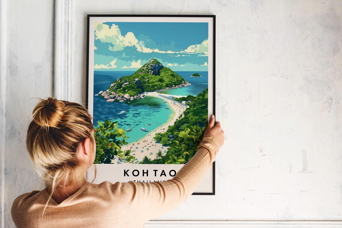 Koh Tao Travel Poster, Thailand Travel Art - Image 2