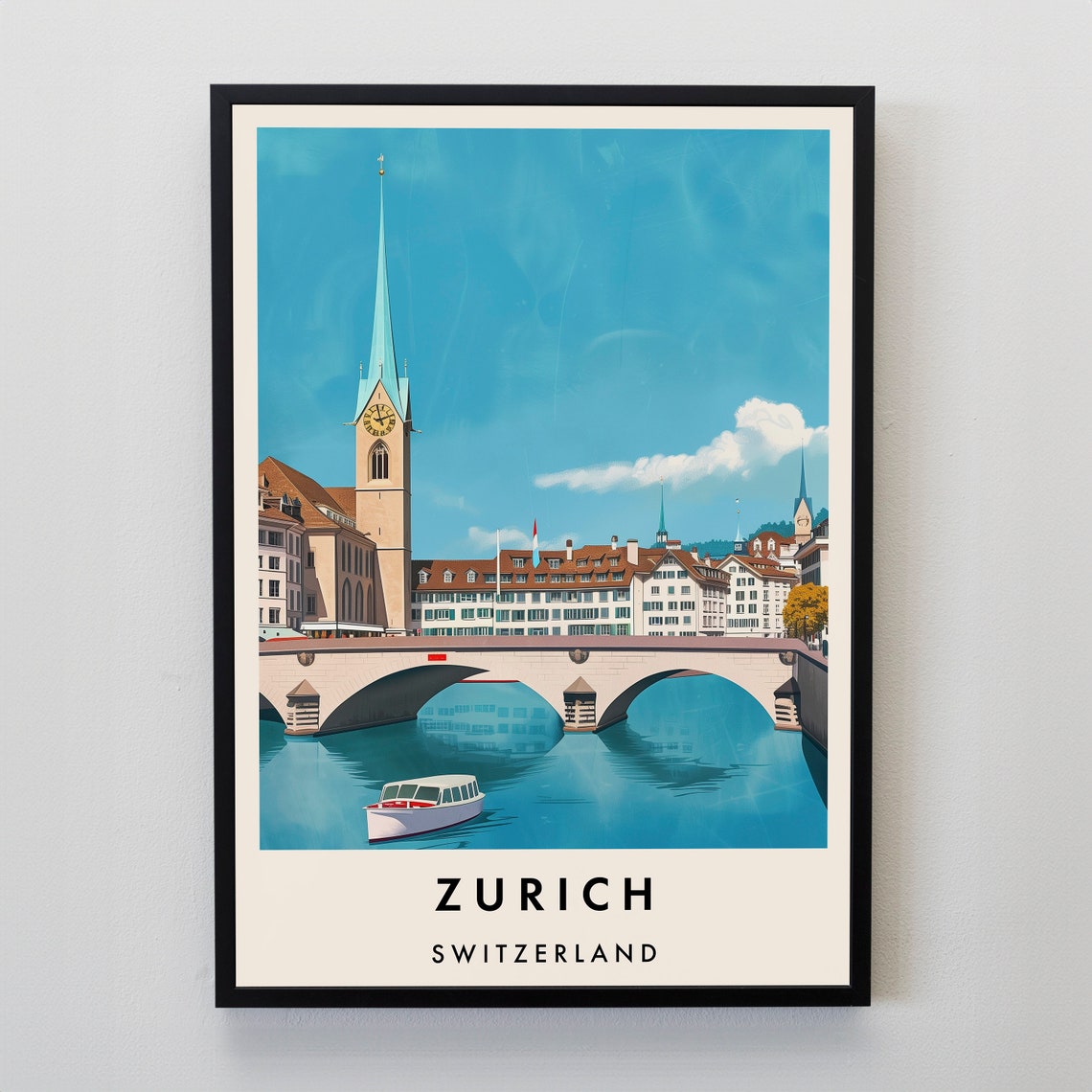 Zurich Travel Print Wall Art Zurich Zurich Print Zurich Travel Poster Zurich Gift Art Zurich Travel Art Travel Gift