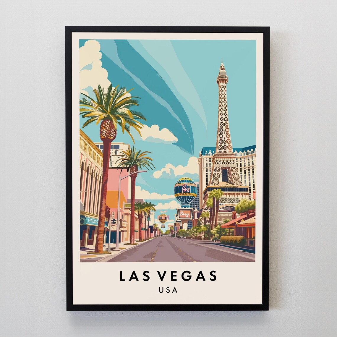 Las Vegas Travel Poster, USA Travel Print