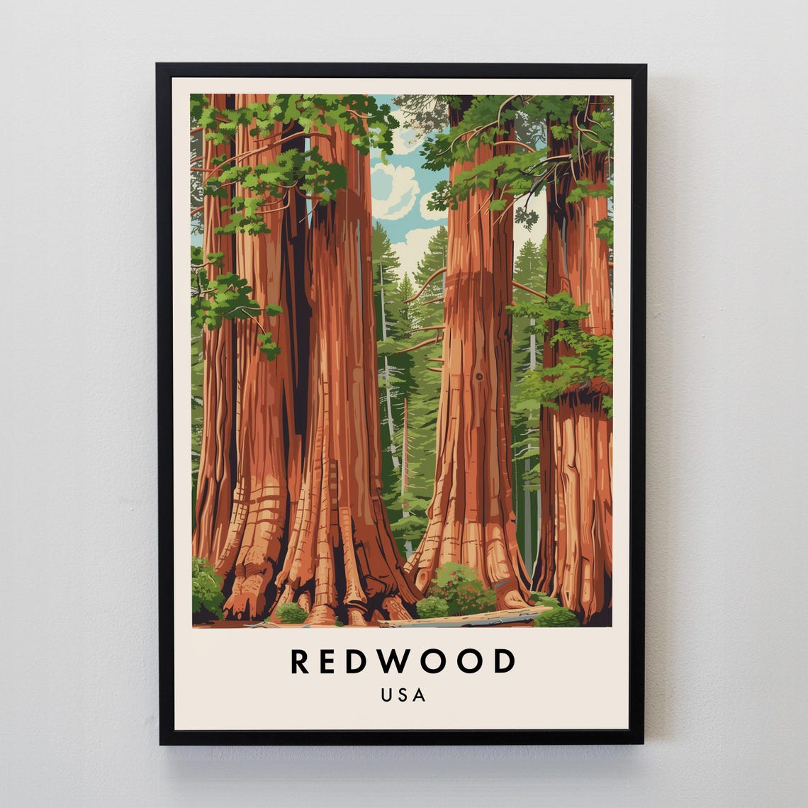 Redwood Travel Print Wall Art Redwood Redwood National Park Print Redwood Poster Redwood Gift Art Usa Travel Print Usa Poster Usa Gift