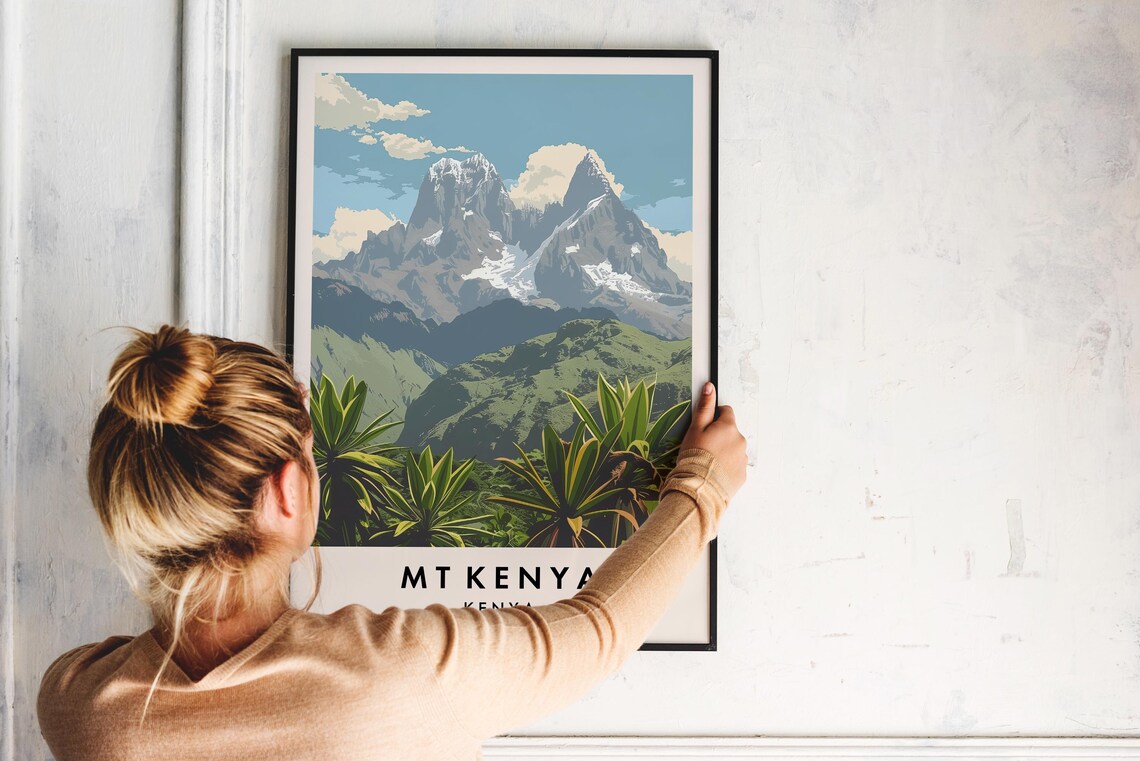 Mt Kenya Travel Poster, Africa Landscape - Image 2