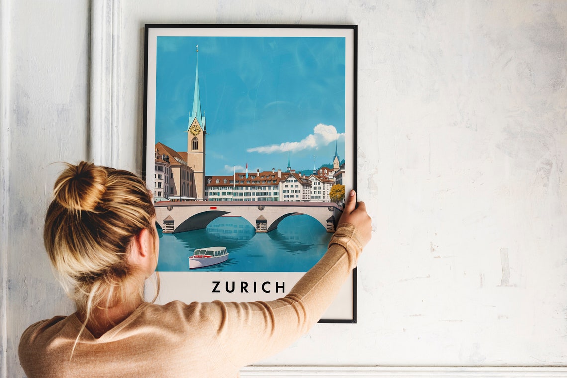 Zurich Travel Print Wall Art Zurich Zurich Print Zurich Travel Poster Zurich Gift Art Zurich Travel Art Travel Gift - Image 2