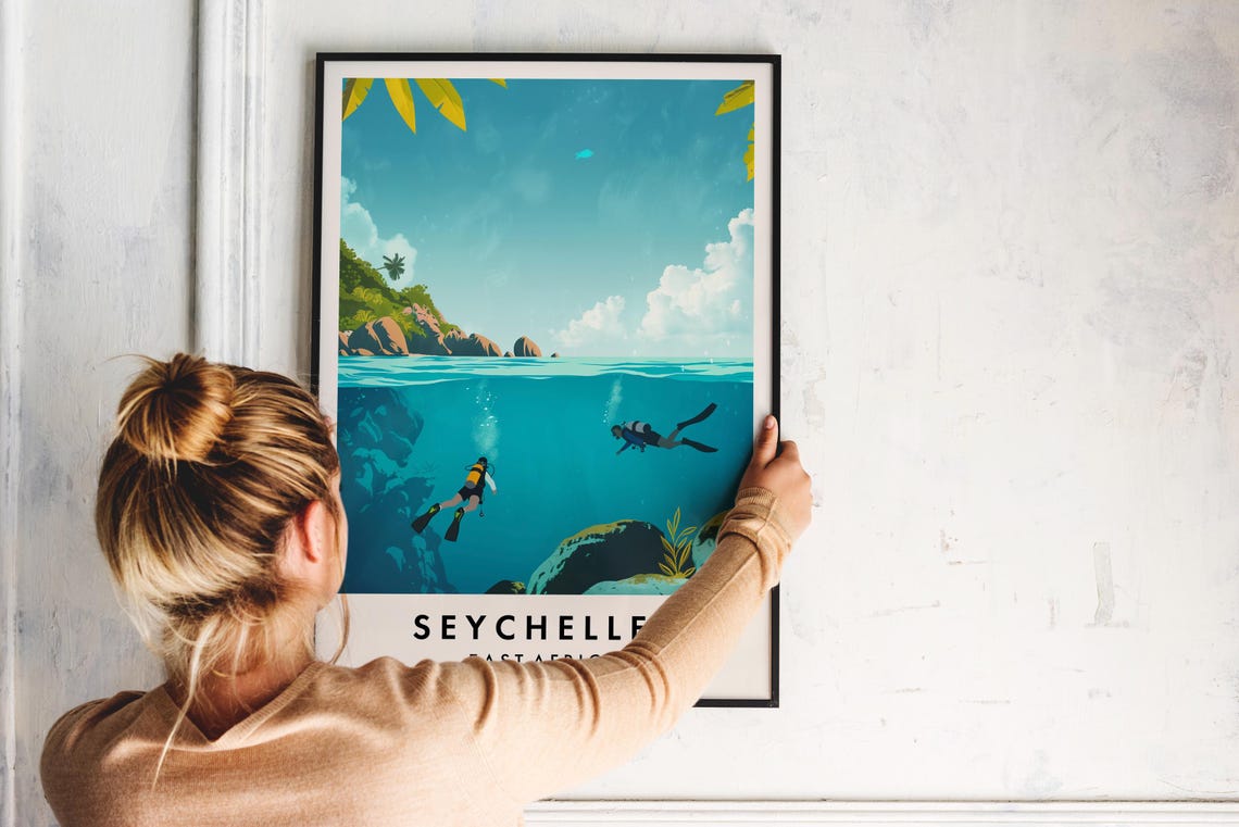 Seychelles Travel Print Wall Art Seychelles Seychelles Poster Africa Travel Print Travel Lovers Home Decor Wall Art City Travel Poster - Image 2