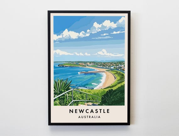 Newcastle Travel Print Wall Art Poster Australia Lovers Home Decor City Gifts