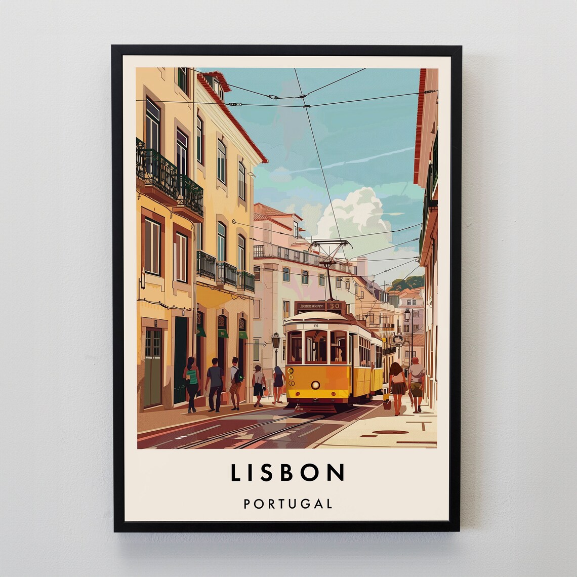 Lisbon Travel Poster, City Destination Art Print