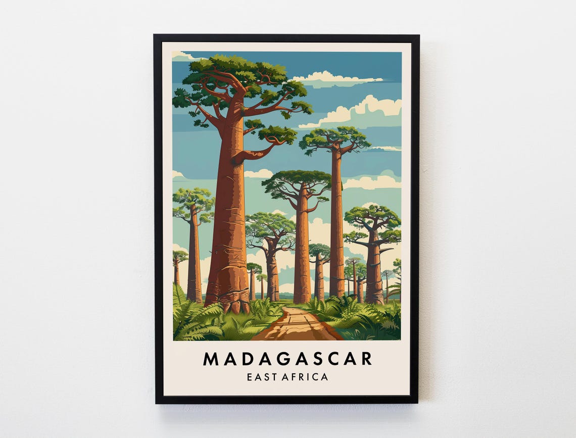 Madagascar Travel Print Wall Art Madagascar Poster Africa Travel Print Travel Lovers Home Decor Wall Art City Travel Poster Gifts