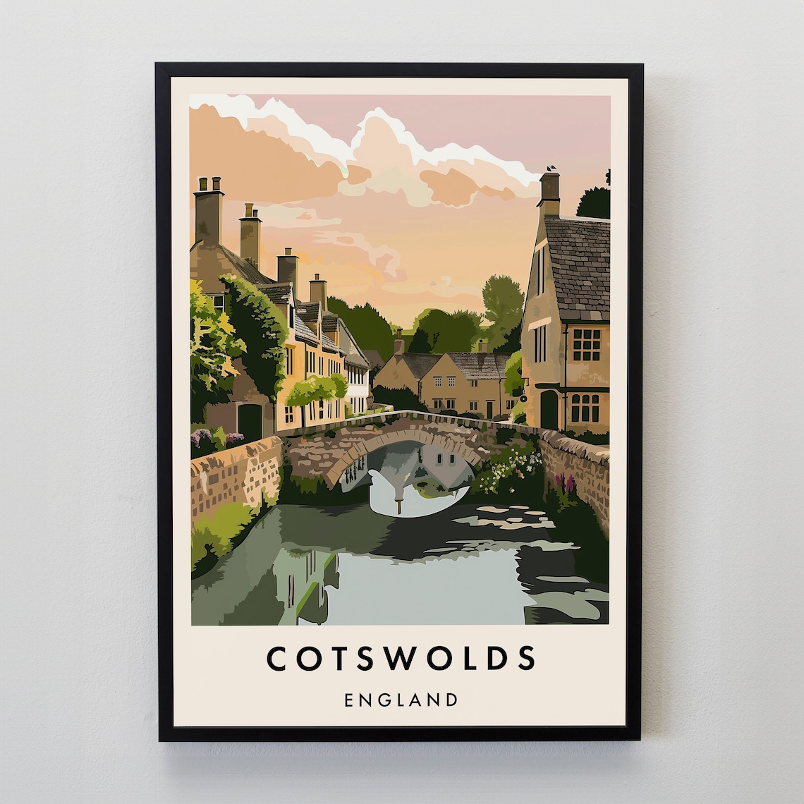 Cotswolds Travel Poster, Travel Art Print