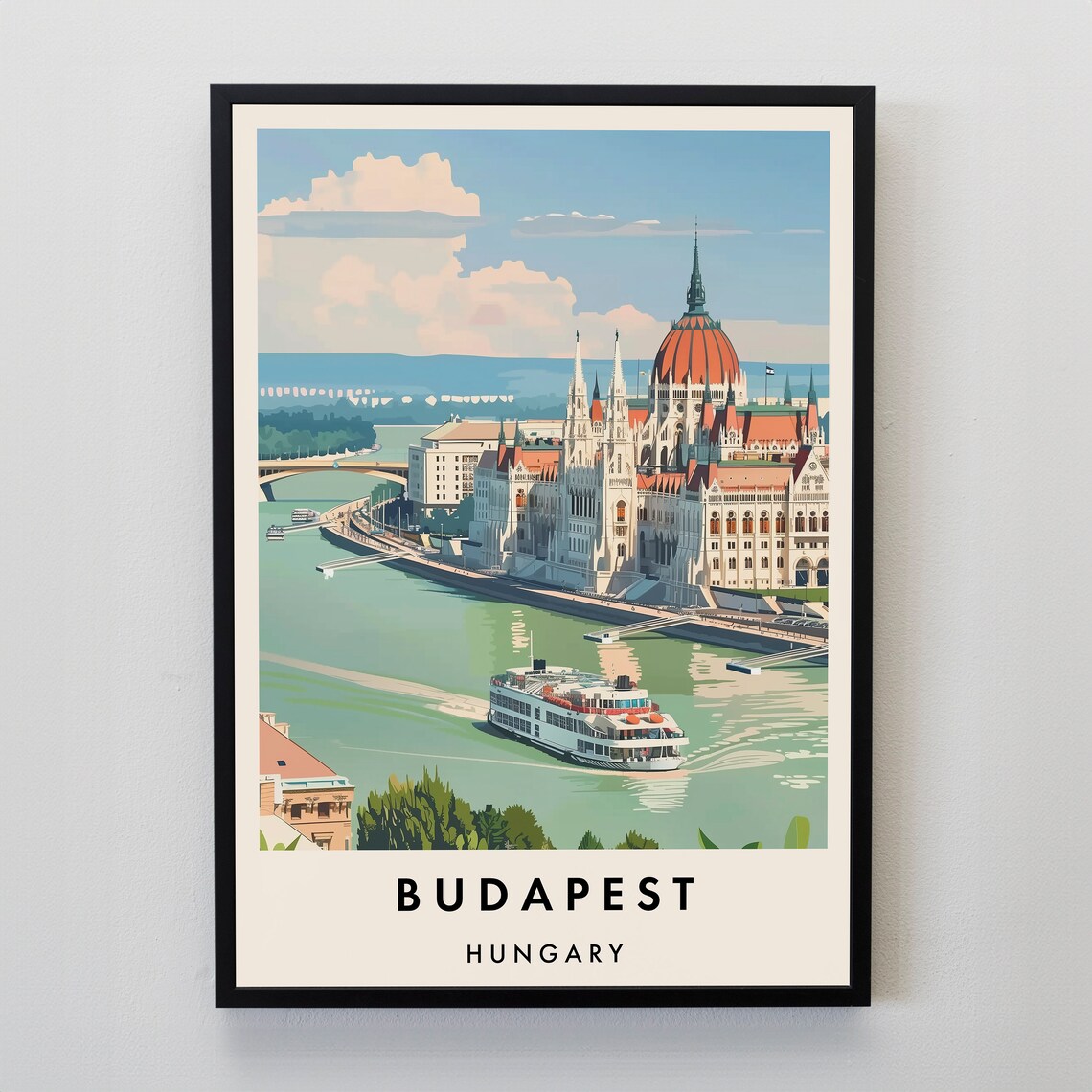 Budapest Travel Poster, Europe Wall Art Print