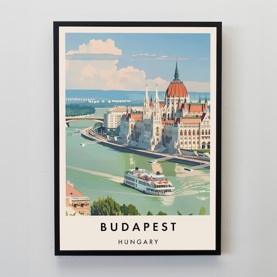 Budapest Travel Poster, Europe Wall Art Print