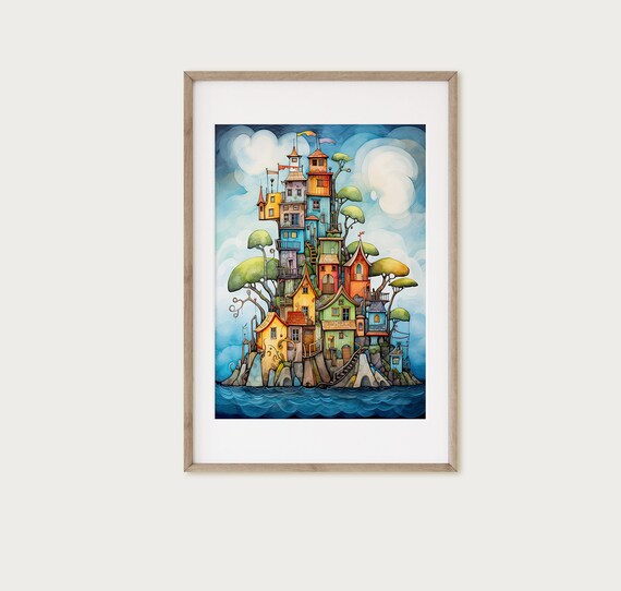 Beachy Wall Art Nautical Decor Colorful Wall Art Coastal Wall Art Tropical Island Art Print Print Out Posters Instant