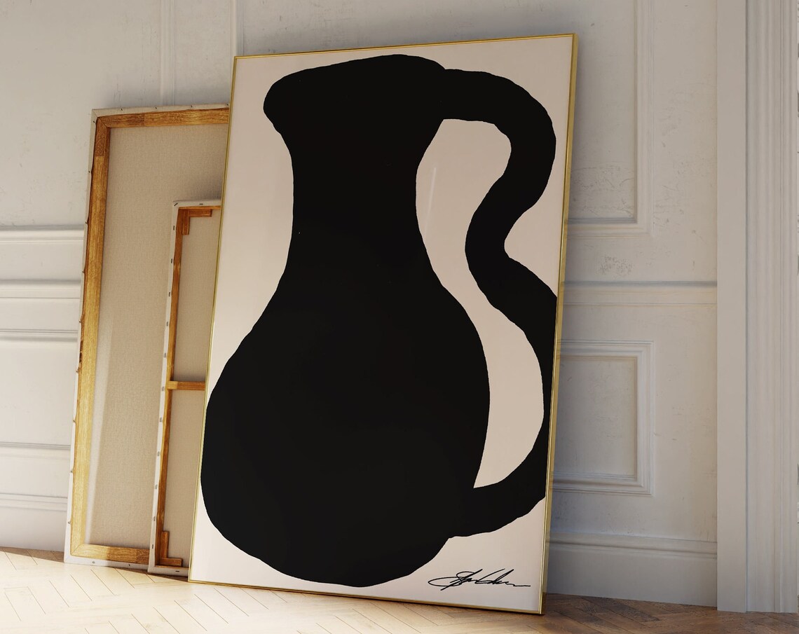 Abstract Vase Print, Retro Mid-Century Wall Art