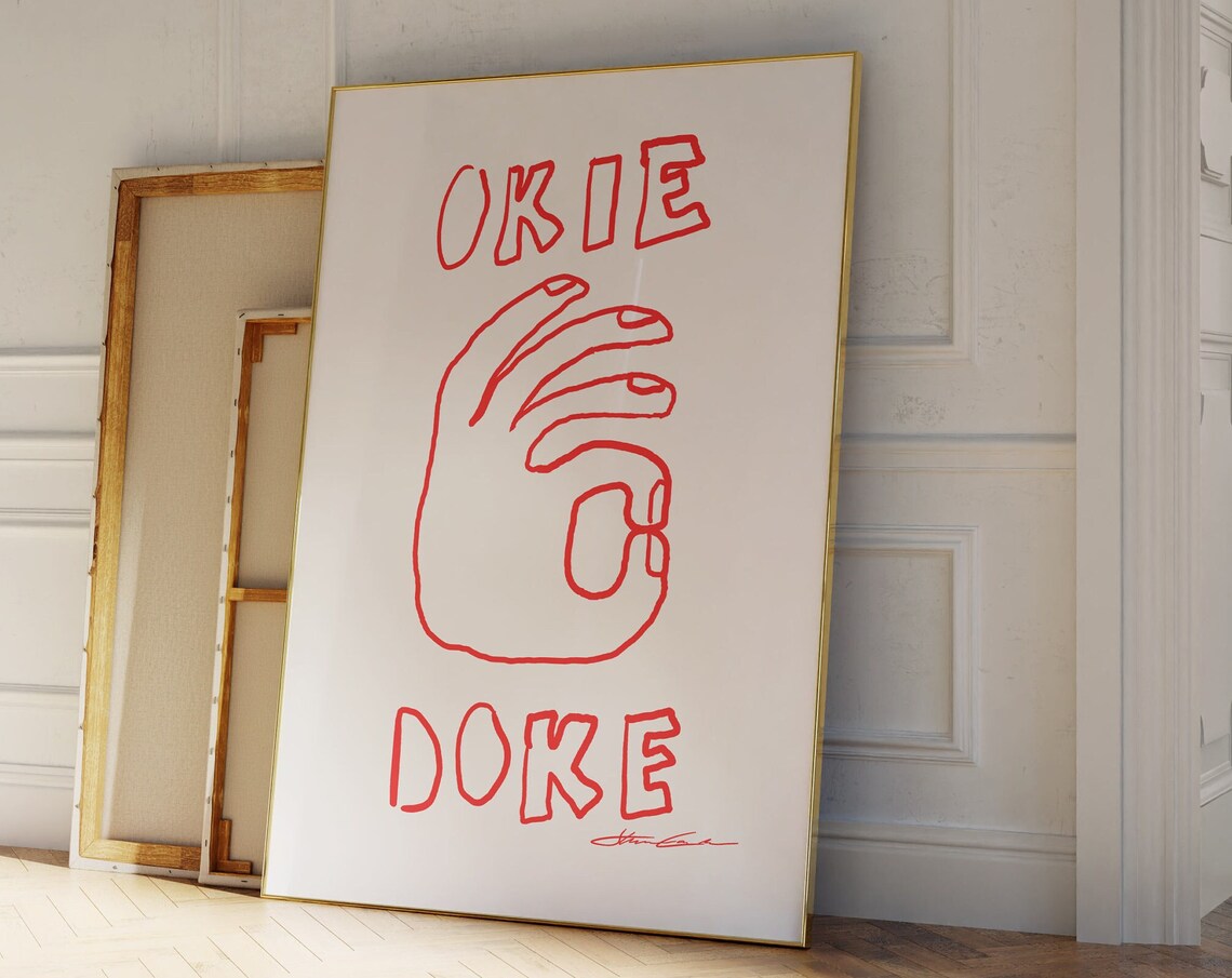 Okie Doke Mid-Century Typography Art Print