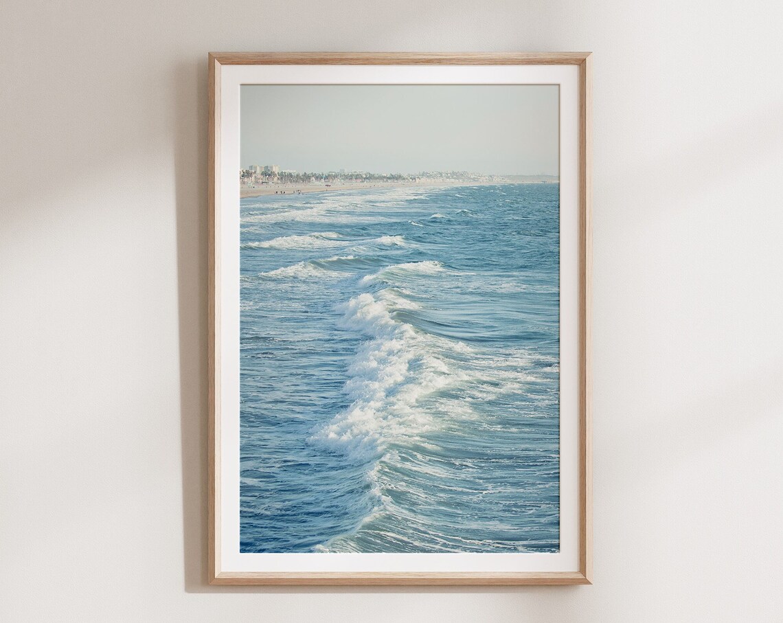 Santa Monica Beach Art Print, California Poster