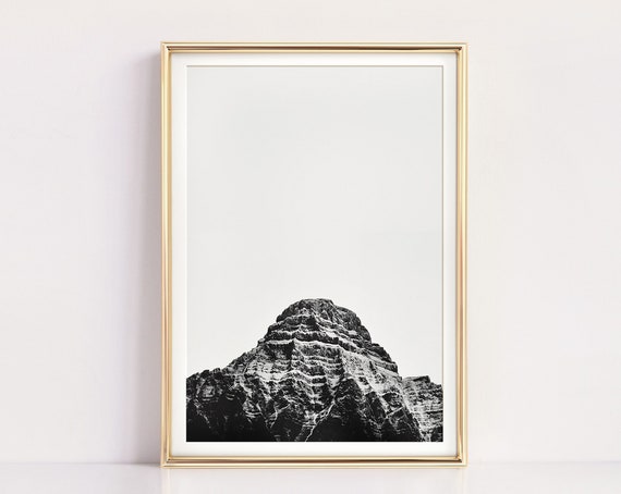 Mountain Print Minimalist Wall Art Black And White Prints Large Poster Art Landscape Photography Art