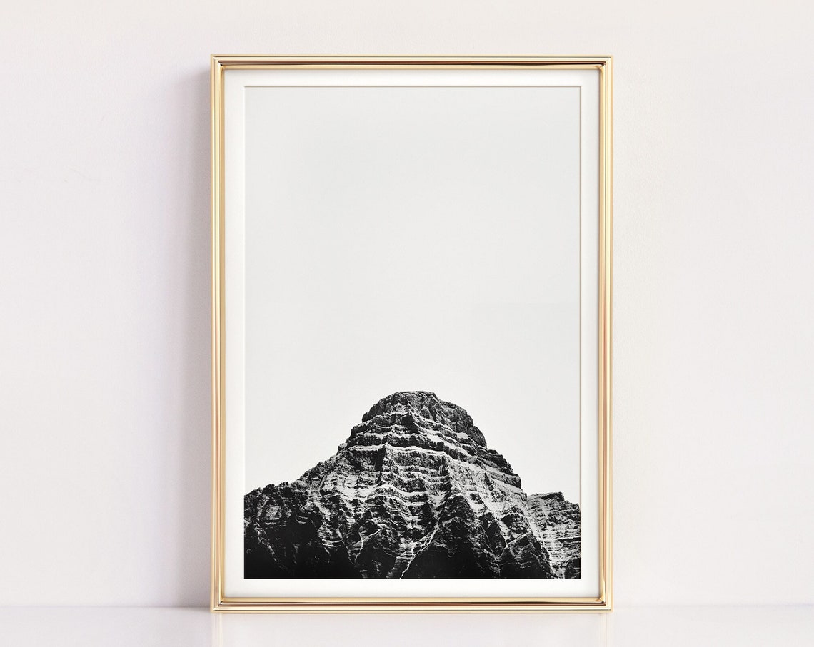 Mountain Print Minimalist Wall Art Black And White Prints Large Poster Art Landscape Photography Art